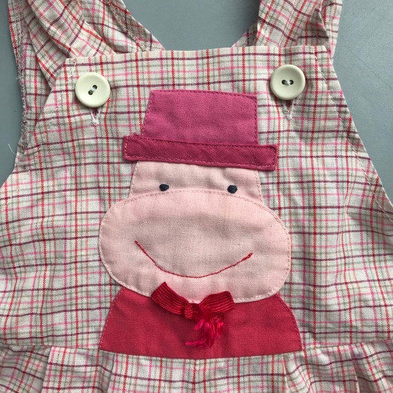 Vintage overalls 69 months baby girl pink check hipp… Gem