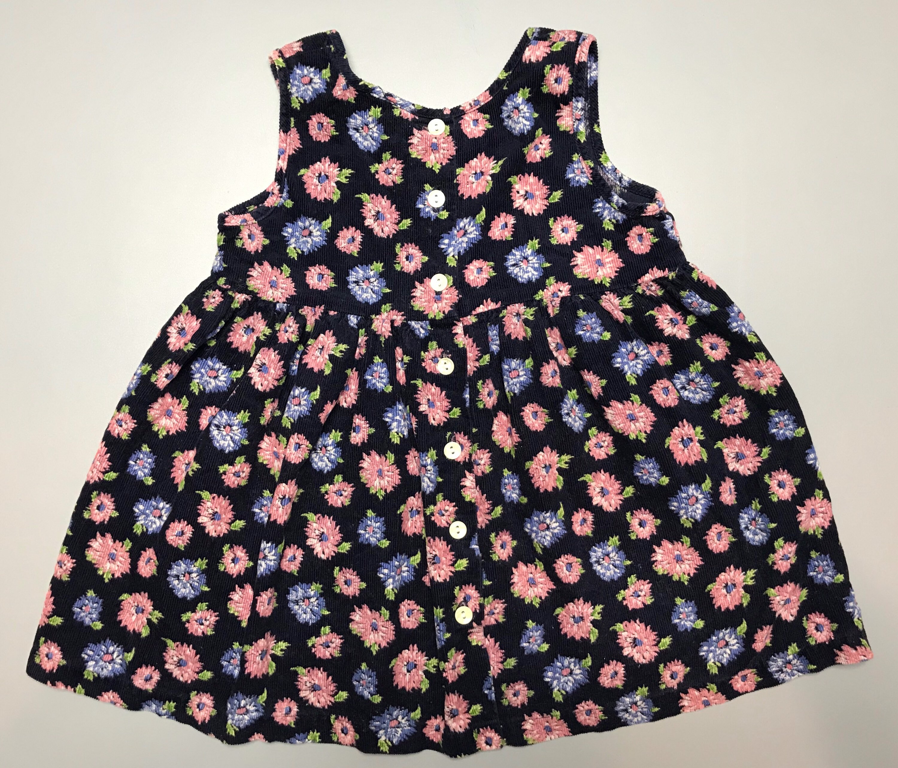 Floral Corduroy Jumper Dress 
