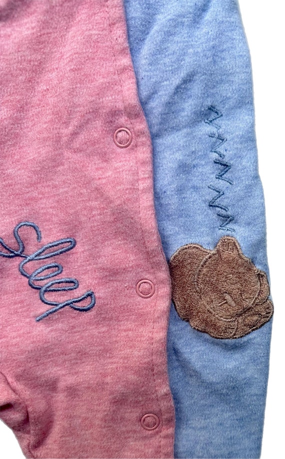 Vintage 1990s teddy bear pastel girls 3-6 month p… - image 3