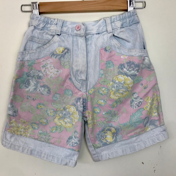 Vintage 1990s pastel denim shorts 4-5 years