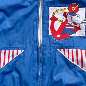 Vintage teddy bear colour block jacket baby 9-12 months image 2