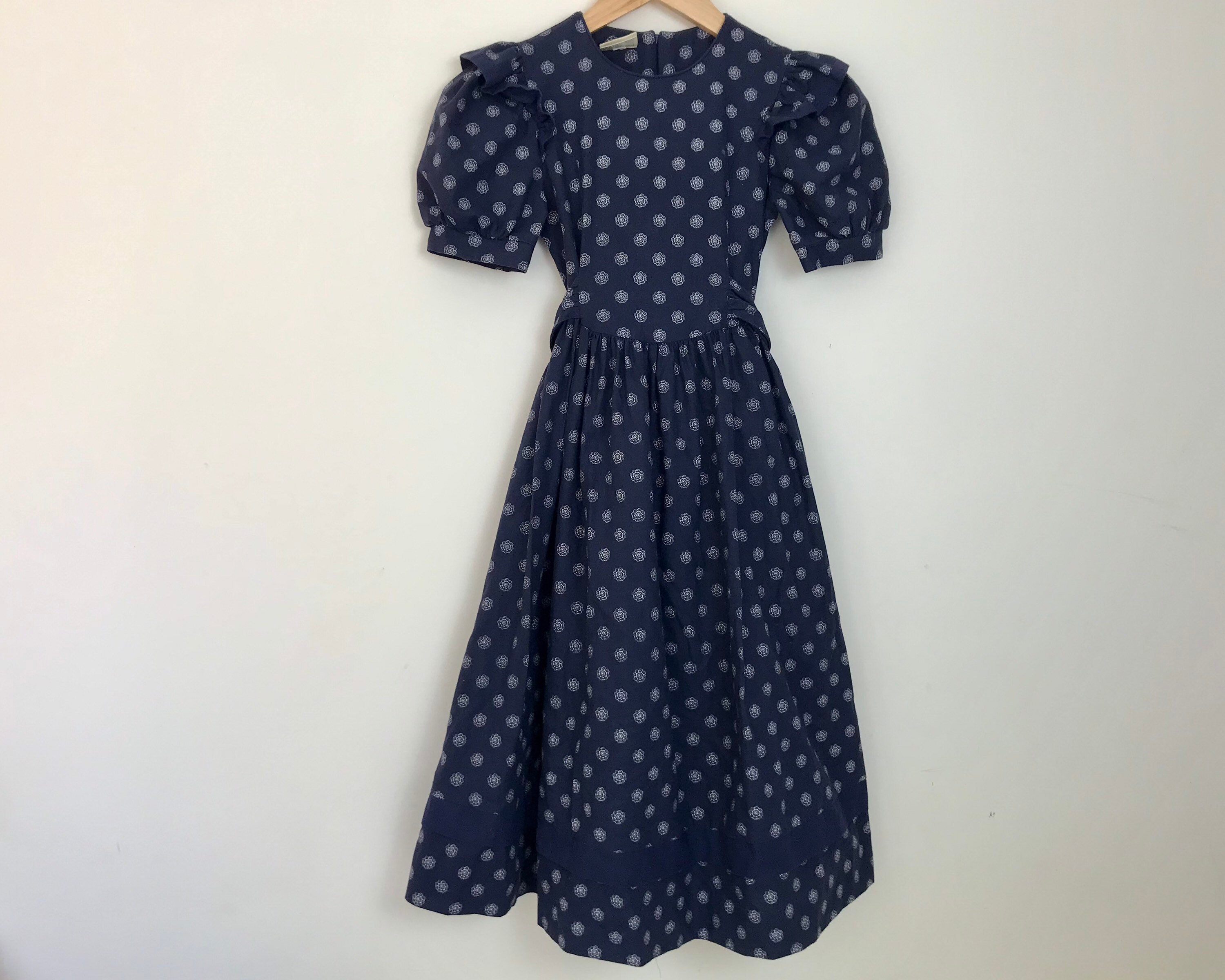 Vintage Laura Ashley 1990s girls maxi dress navy blue 7 8 | Etsy