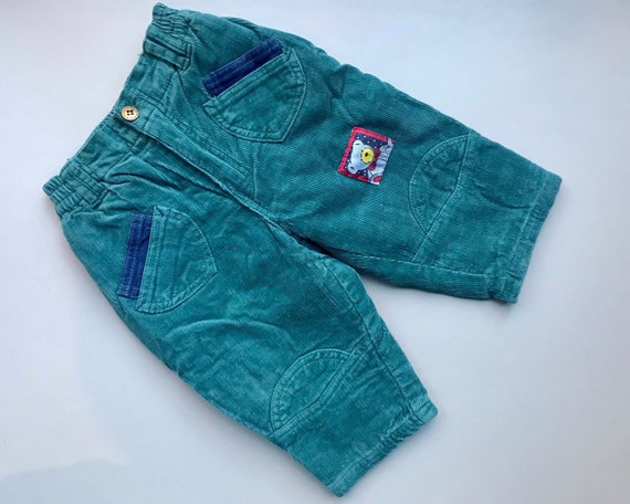 Vintage Green Corduroy Trousers Lined 
