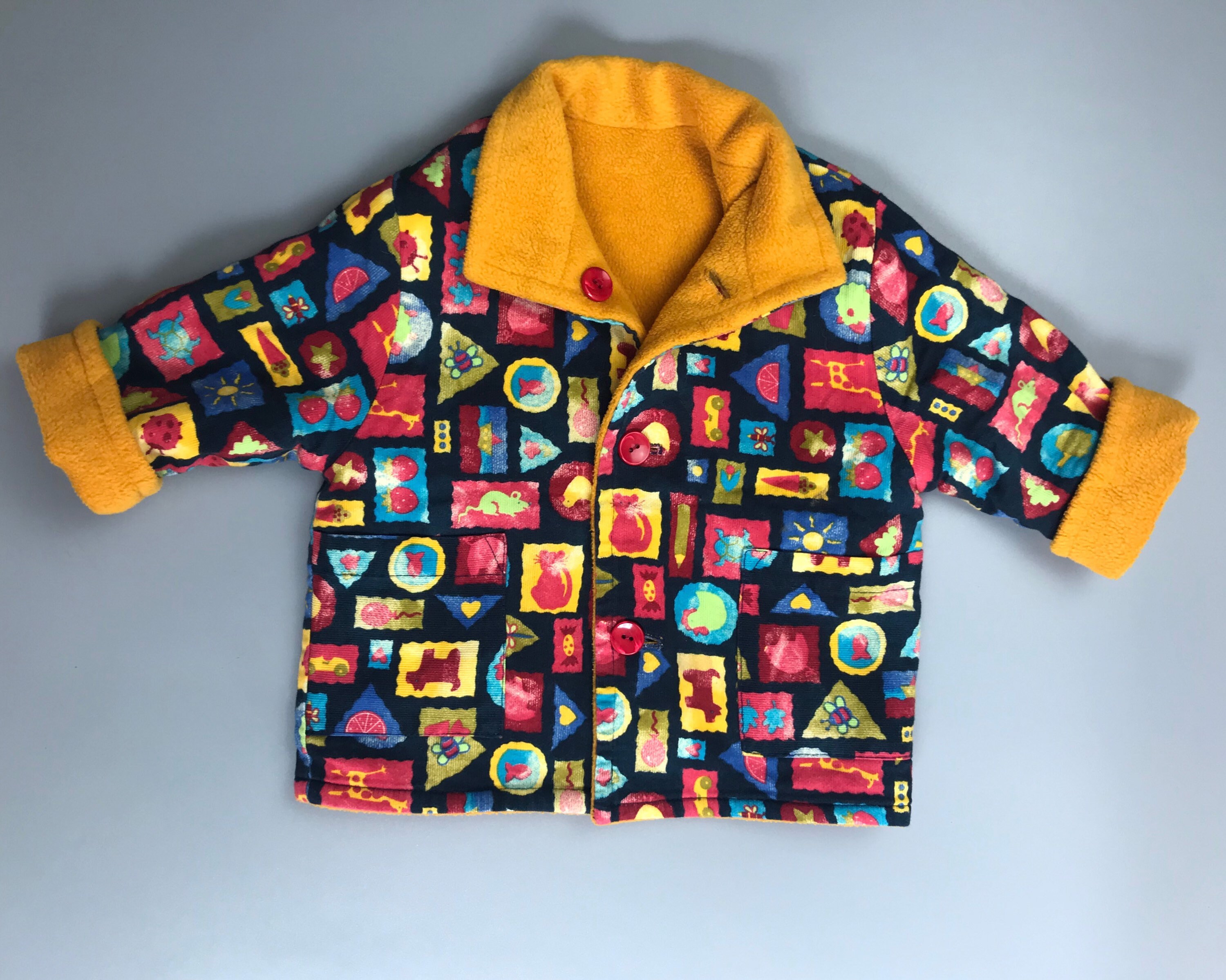 Vintage reversible baby fleece jacket bright baby 1990s boy | Etsy