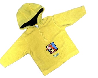 Pooh Bear Tigger vintage fleece yellow bright 2-3 2t boy girl Disney 1990s