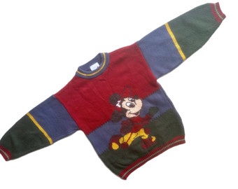 Disney sweater jumper boy 7-8 years cartoon retro Mickey Mouse