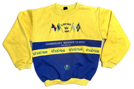 Vintage 1980s color block sudadera niño niña niños 1990s 9-10 años suéter  retro -  México