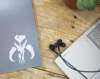 Mandalorian Skull Decal- Star Wars Boba Fett - Car Decal - Laptop Decal - Window Decal