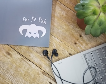 Fus Ro Dah Decal - Skyrim - Car Decal - Laptop Decal - Window Decal