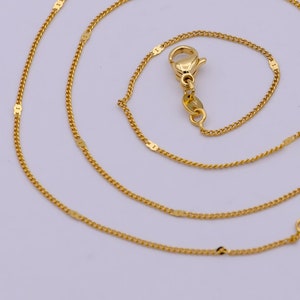 Superposition de collier - Collier chaîne simple - Collier gourmette - Bijoux minimalistes 18 pouces de long, 0,9 mm d&#39;épaisseur | WA-539