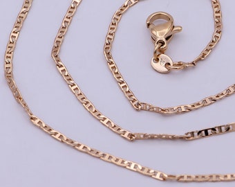 1.5mm Mariner Anchor Link Chain Necklace Rose Gold Filled Necklace 17.5 Inch Long | WA-544