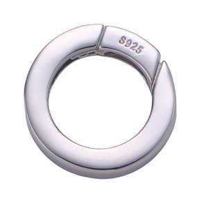 1 Pc 925 Sterling Silver Spring Gate Ring, 16.8mm  Push Gate ring, Charm Holder Clasp for Connector, Wristlet Holder SL-245