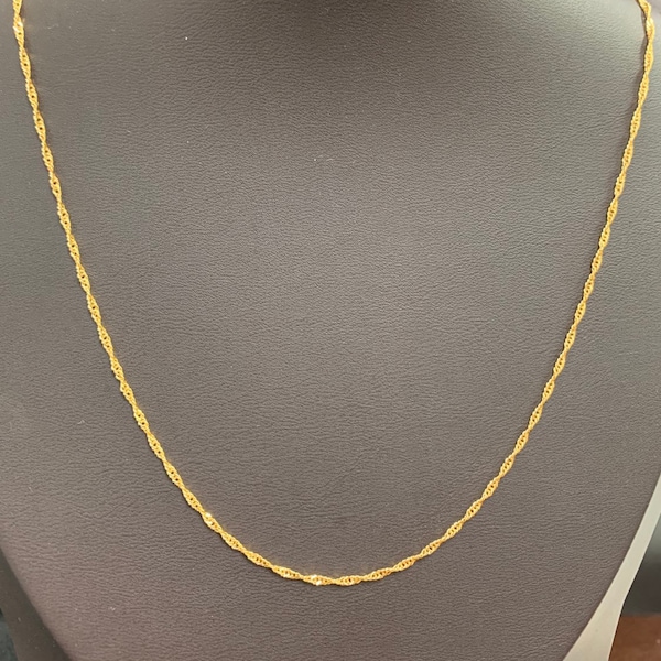 1pc 19.5'' Ready to Use Gold  Singapore Necklace Chain, Layering Spiral Chain Dainty Necklace, Perfect for Pendant  Necklace, 253