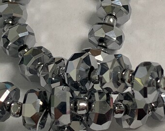 1 Strand 4.3mm diameter Gold Luster Faceted Rondelle Chinese Crystal Glass Beads Sparkle Glass Beads,Rosary Spacer Beads for DIY Craft 016