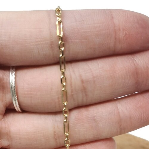 Gold Paperclip Rolo Cable Chain by Yard Gold Cable Rolo Etsy