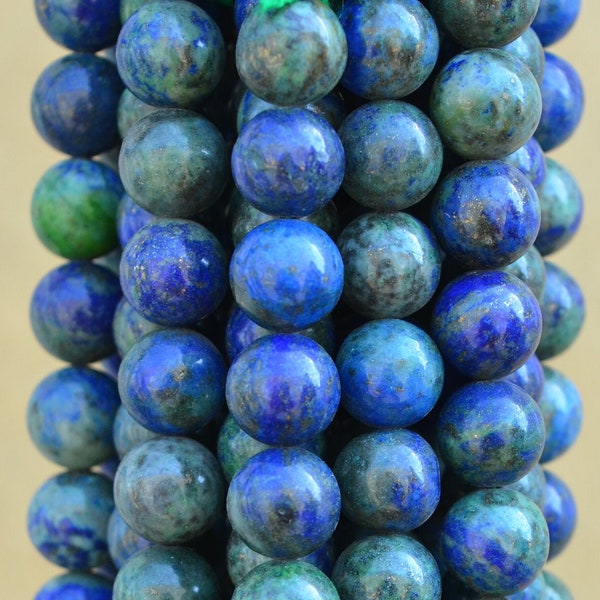 Phoenix Lapis Lazuli Perles de pierre précieuse, 10mm, perles rondes de 8mm sur brin de 15 pouces, Pierre précieuse naturelle, Fabrication de bijoux de grande qualité, BB107