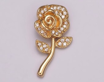 Mini Rose Flower Charm Floral Pendant for add on charm Necklace Bracelet N-175