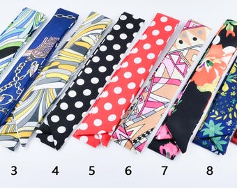 Assorted colors Narrow scarf for scarf necklace making Hair Bag Purse Scarf Accessories For Jewelry Making