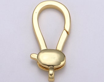 1 fermoir mousqueton en gros or, pince de homard mince pour la fabrication de bijoux, option de taille 28,3 mm x 11,6 mm, SUPP-1114
