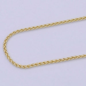 14K Gold Filled Wheat Chain Foxtail Chain Necklace, Men Ladies Gold Chain, Trending Gold Chain Necklace WA-755