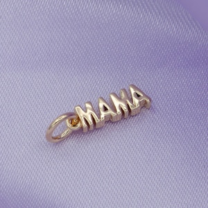Dainty Gold Mama Charm for Bracelet Necklace Earring Component Diy Jewelry Making Supply Word Charm Minimalist Jewelry, E-140