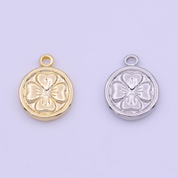 Mini Gold Clover Charm Silver Clover Charm Mini Lucky Charm for Earring Bracelet Necklace Supply D-247