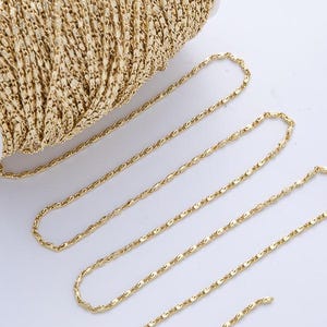 16K Gold Filled Dainty Gold S-Link Chain by Yard Wholesale Bulk Simple Scroll Gold Chain for DIY Jewelry Making Supplies | ROLL-1816