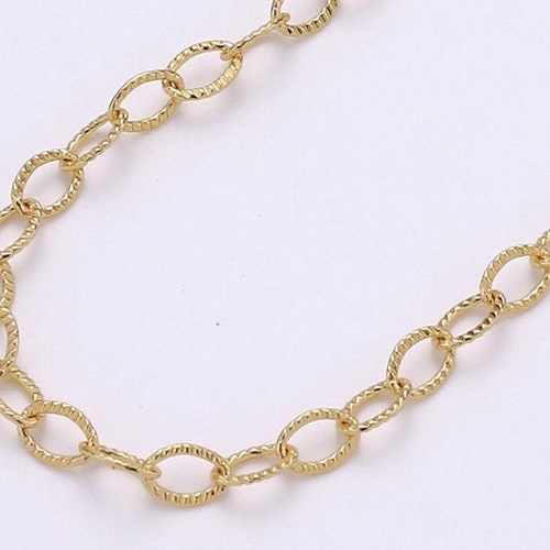 Gold Paperclip Rolo Cable Chain by Yard Gold Cable Rolo Etsy