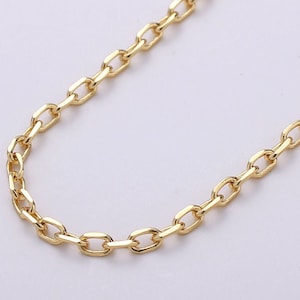Gold Rolo Cable Chain by Yard, Oval Link Chain, Wholesale bulk Roll Chain for DIY Jewelry , Thickness 2.6 mm,159