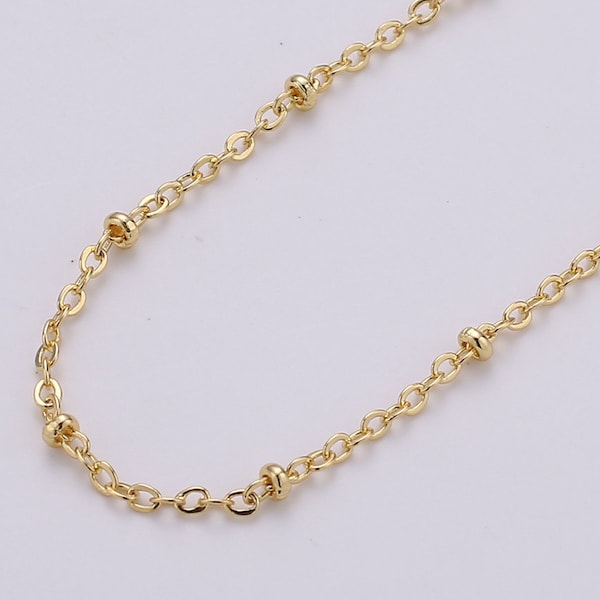 Beads and Rolo Chain by Yard, Rosary Chain,  Great Quality bulk Chain for Jewelry Necklace, Bracelet, Anklet Supplies, 133