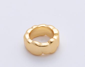 18K Gold Filled 11mm Minimalist Molten Rondelle Spacer Bead Gold Cylinder Bead Spacer for Bracelet Making Jewelry Supply | B403