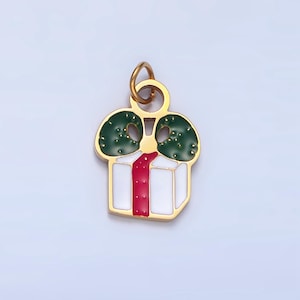 Enamel Christmas Gift Stainless Steel Holiday Charm | P-1375
