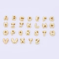 24K Gold Filled 8mm Initial Letter Alphabet Chubby Spacer Bead Bubble Initial Charm spacer for Beaded Jewelry | AF027 - AF039