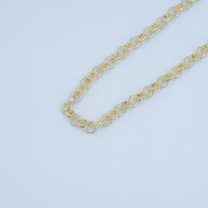 14k gold filled rolo cable chain by yard, gold filled cable rolo chain, wholesale bulk roll chain for jewelry making, thickness 1mm,roll-30