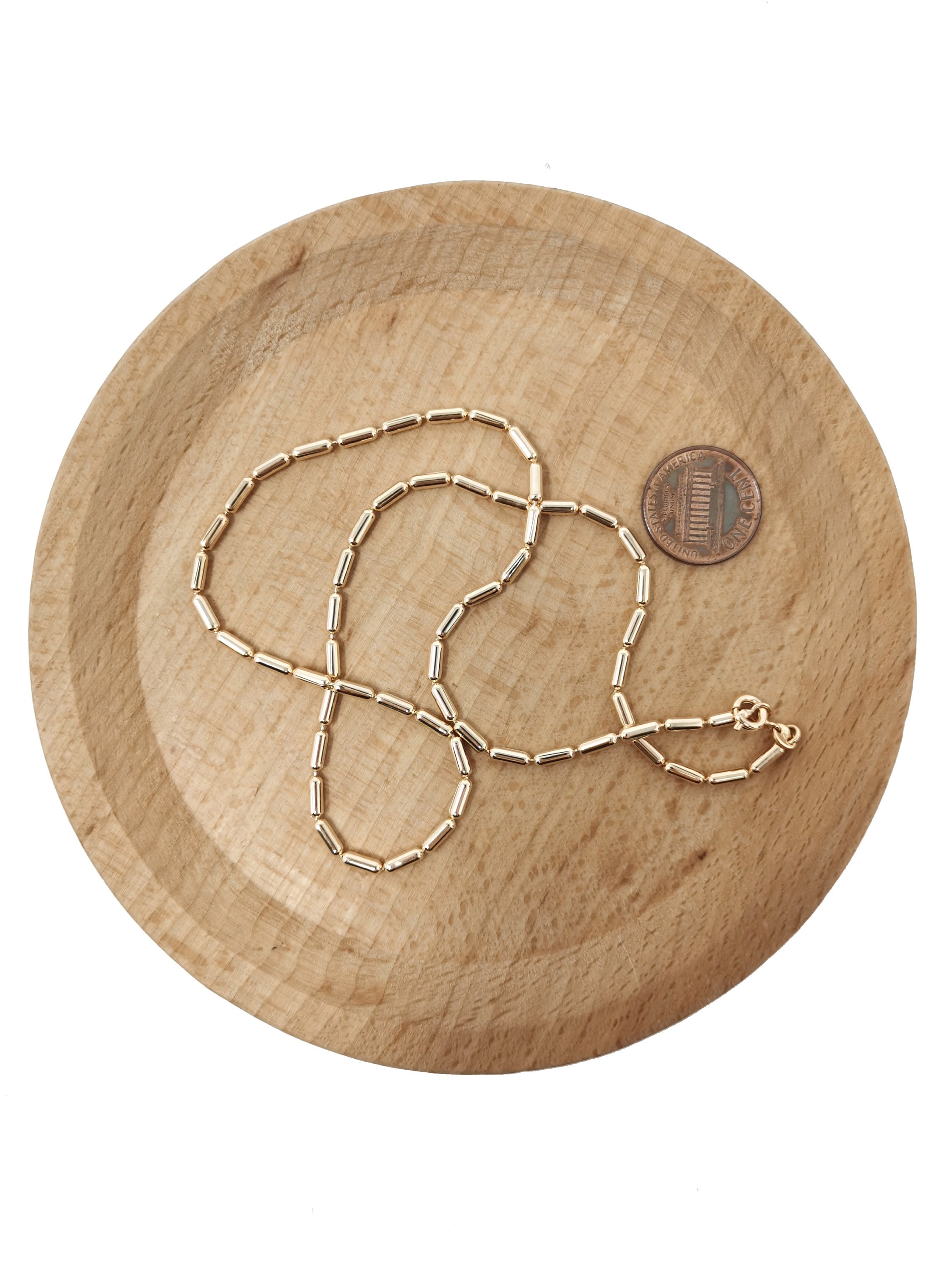 1pc 17.7'' Ready to Use Gold Sausages Link Necklace Etsy