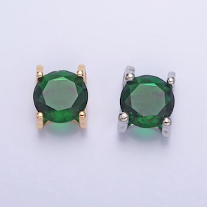 16k gold filled emerald green birthday may birthstone 12mm add-on charm in silver & gold | ac400 ac9513
