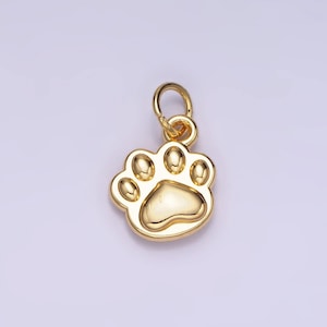 Mini breloque pour animaux de compagnie en rempli d'or 14 carats breloque pour chien chiot empreinte de patte pour composant de boucle d'oreille bracelet collier | ag-652