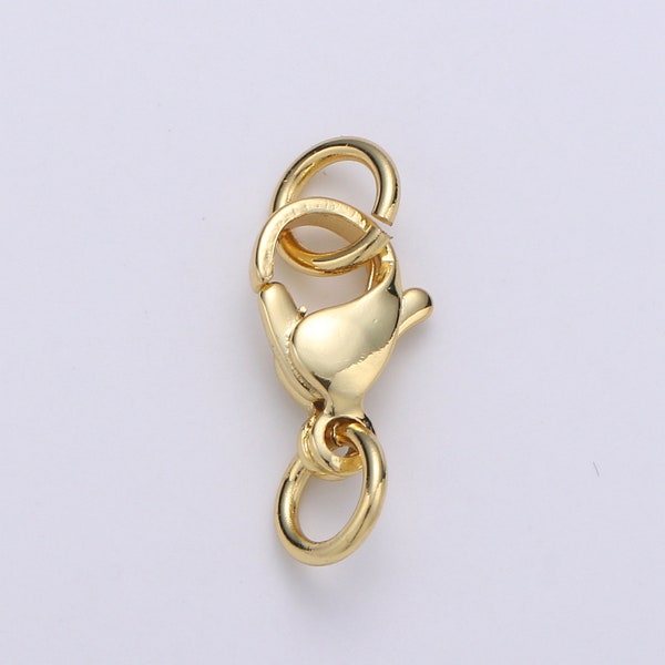 16K Gold Filled Lobster Clasps Closure Jump Ring Jewelry Supply in Gold L-849