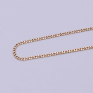 Cadena fina de oro de 18 quilates, cadena de eslabones cubanos, cadena de eslabones cubanos, cadena de oro apilada, collar de cadena de oro para mujer, eslabón cubano wa-765