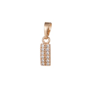 1pc 18k Gold  Micro Pave Cubic Zirconia Bar Pendant Charm, Micro Pave CZ Pendant Charm,  Pendant, For DIY Jewelry, 1466