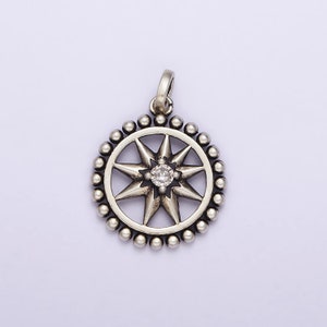 Dainty Star Charm in 925 Sterling Silver Pendant Micro Pave North Star Celestial Jewelry SL-335