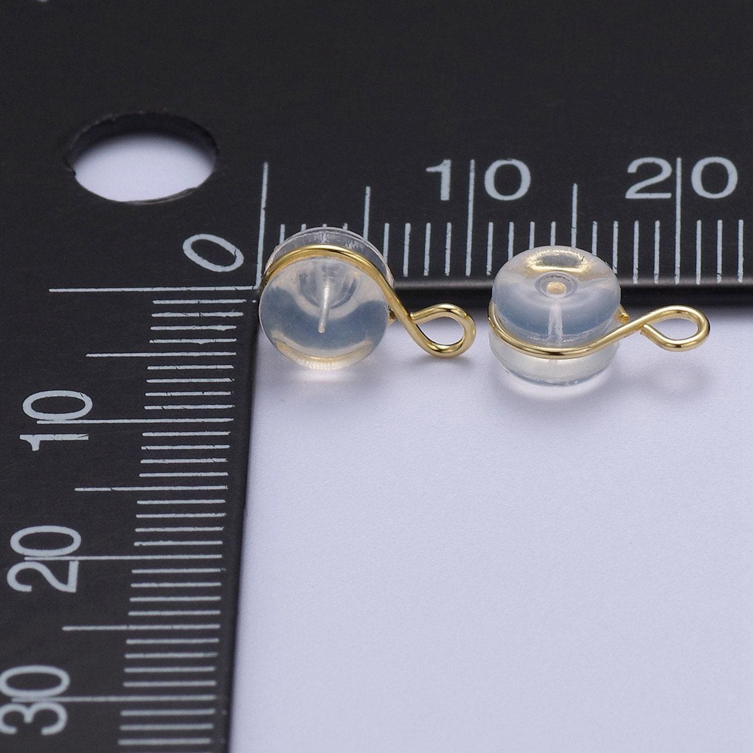 6 Paia Fermagli Orecchini In Silicone - Chiusure Ipoallergeniche Argento E Oro - Foto 9