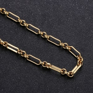 24K Gold Plated Figure 8 Chain by Yard, Gold Figure Eight Chain by Foot, Wholesale bulk Roll Chain for Jewelry Making, Size 12x5mm, 233