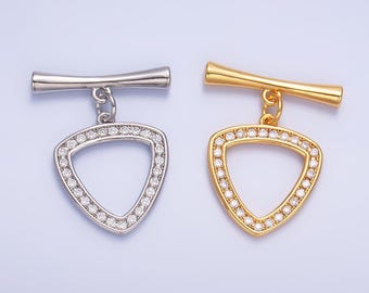 2個、キュービックジルコニアフック留め金（13 x 5 mm） - Etsy 日本