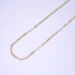 24k gold filled paper clip chain by yard, link chain wholesale bulk roll chain for jewelry making 2.2mm Link Size | Roll-1543