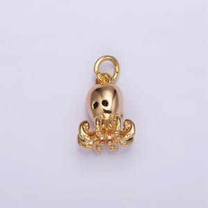 16k gold filled add-on bedel met zwarte ogen inktvis inktvis | ag-011