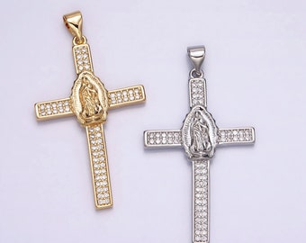 Collana Con Ciondolo Croce Piccola, Placcata Oro 18K, Per Donne E Ragazze, In Sacchetto Di Velluto