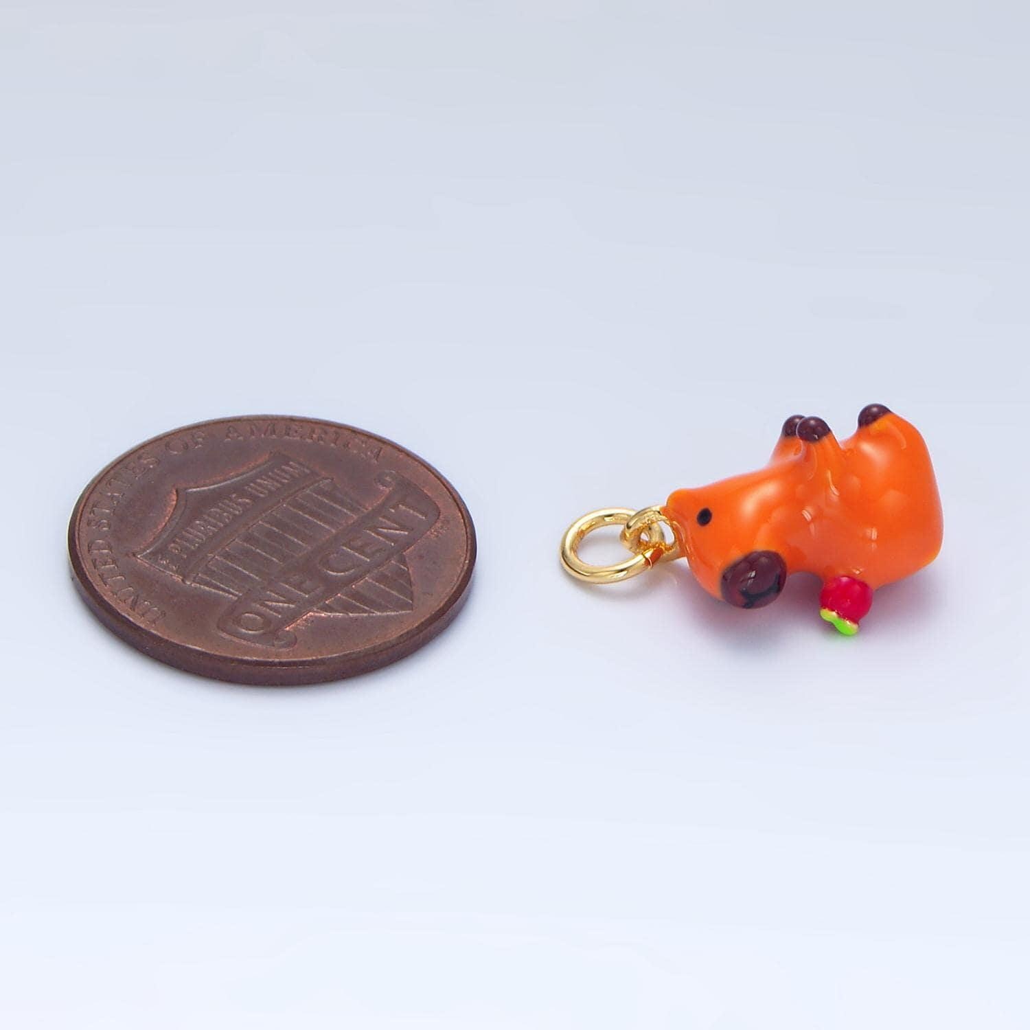Cute Capybara Charms Glass Animal Pendant Diy Jewelry Making Supply for ...