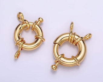 16K Gold Filled 16mm, 18.5mm Double Loop Sailor Clasps Jewelry Making Closure Supply | Z451 Z452