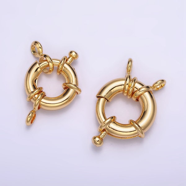 16K Gold Filled 16mm, 18.5mm Double Loop Sailor Clasps Jewelry Making Closure Supply | Z451 Z452